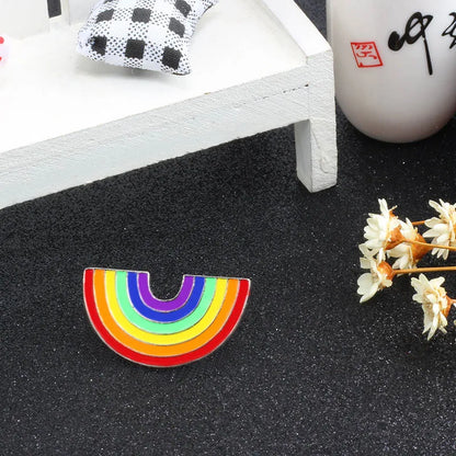 Kawaii Rainbow Enamel Brooch Pins 🌈✨ | Cute Metal Badge for Women 🎀 | Trendy Cartoon Accessories for Hats & Collars 👒💖
