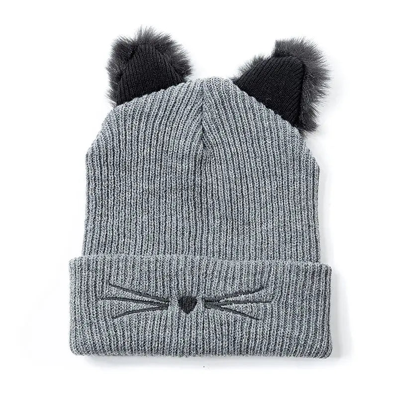Whimsical Cat Ear Beanie For Women Warm Winter Hat Cute Accessory 🐱❄️