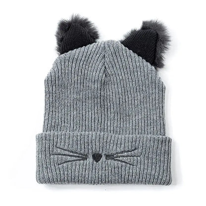 Whimsical Cat Ear Beanie For Women Warm Winter Hat Cute Accessory 🐱❄️