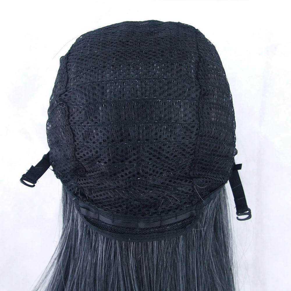 Enchanted White Purple 80cm Long Cosplay Wig for Women Synthetic Hair Straight Party Glam ✨💜