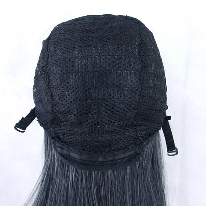 Enchanted White Purple 80cm Long Cosplay Wig for Women Synthetic Hair Straight Party Glam ✨💜