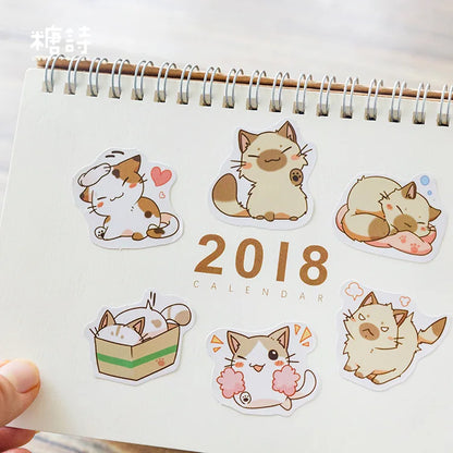 Kawaii Cat Paradise 🎀 45pcs Adorable Decorative Stickers for DIY Diaries & Crafts 🐾 Perfect Gift for Kids!
