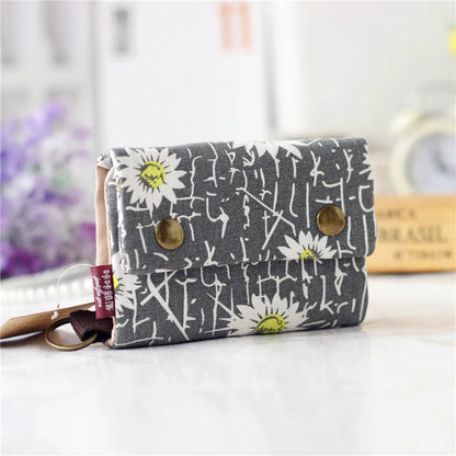 Kawaii Canvas Coin Pouch 🌈✨ | Cute Cartoon Key Organizer Wallet for Girls 💖🎒 | Adorable Mini Money Bag!