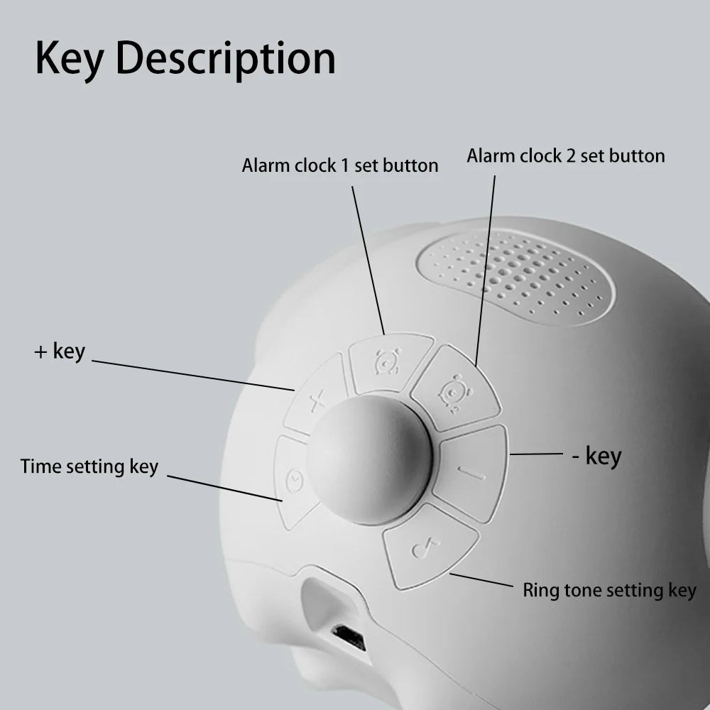 Kawaii LED Night Light Alarm Clock 🌙✨ - Adorable Voice-Controlled Timekeeper with Thermometer & Snooze Function for Kids! 🕒💖