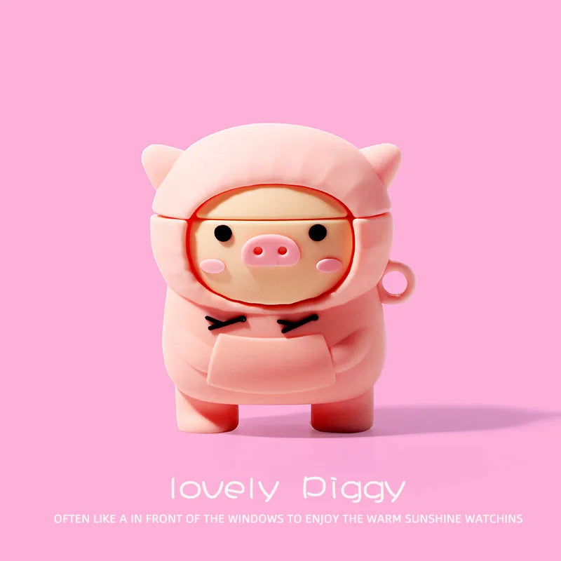 🎉✨ Adorable 3D Pig & Cow Silicone Case for AirPods Pro 🐷🐮 - Cute & Protective Earphone Cover! 🎧💖 - Pixie Quill
