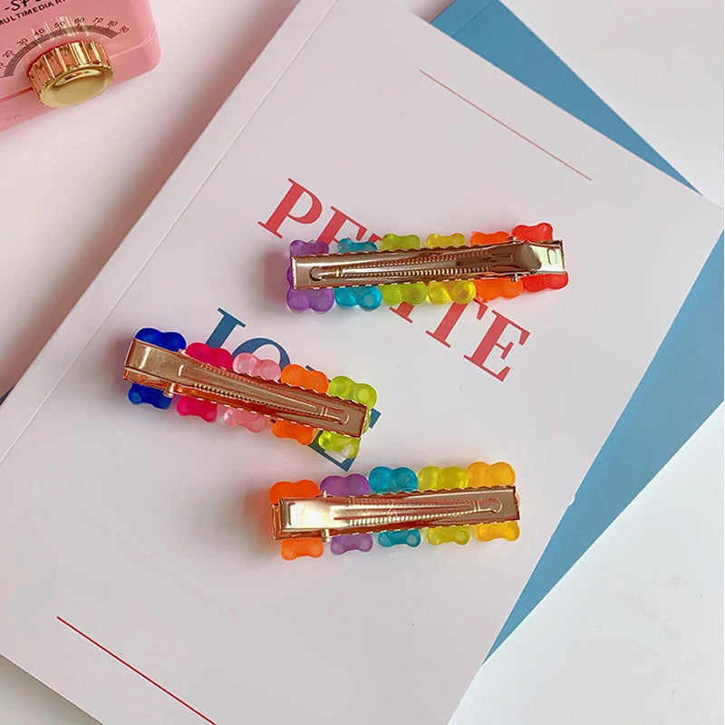 Adorable Candy Bear Hair Clips 🐻✨ Sweet & Colorful Hairpins for Girls & Women! 🌈🎀 - Pixie Quill