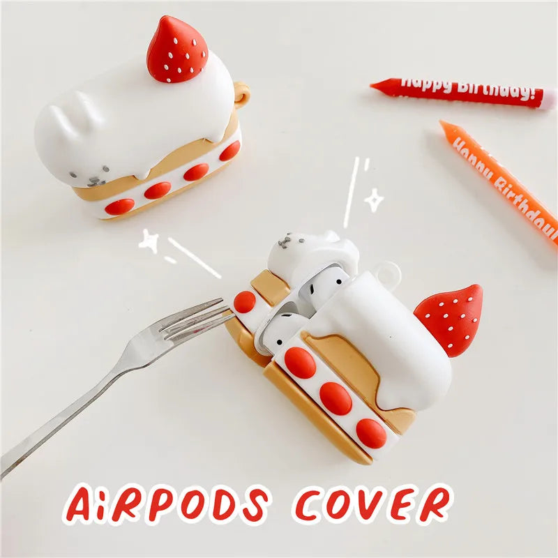 Kawaii 3D Cat Ear AirPods Case 🐱✨ Cute Silicone Cover for AirPods 1, 2 & Pro 🎧