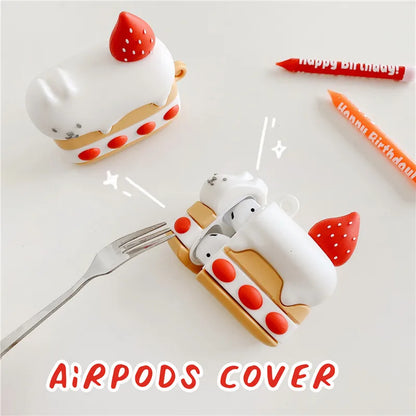 Kawaii 3D Cat Ear AirPods Case 🐱✨ Cute Silicone Cover for AirPods 1, 2 & Pro 🎧