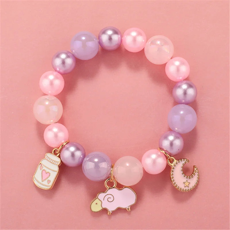 💖 Adorable Kawaii Popcorn Beads Bracelet 🌈 for Girls - Whimsical Friendship Jewelry 🌟
