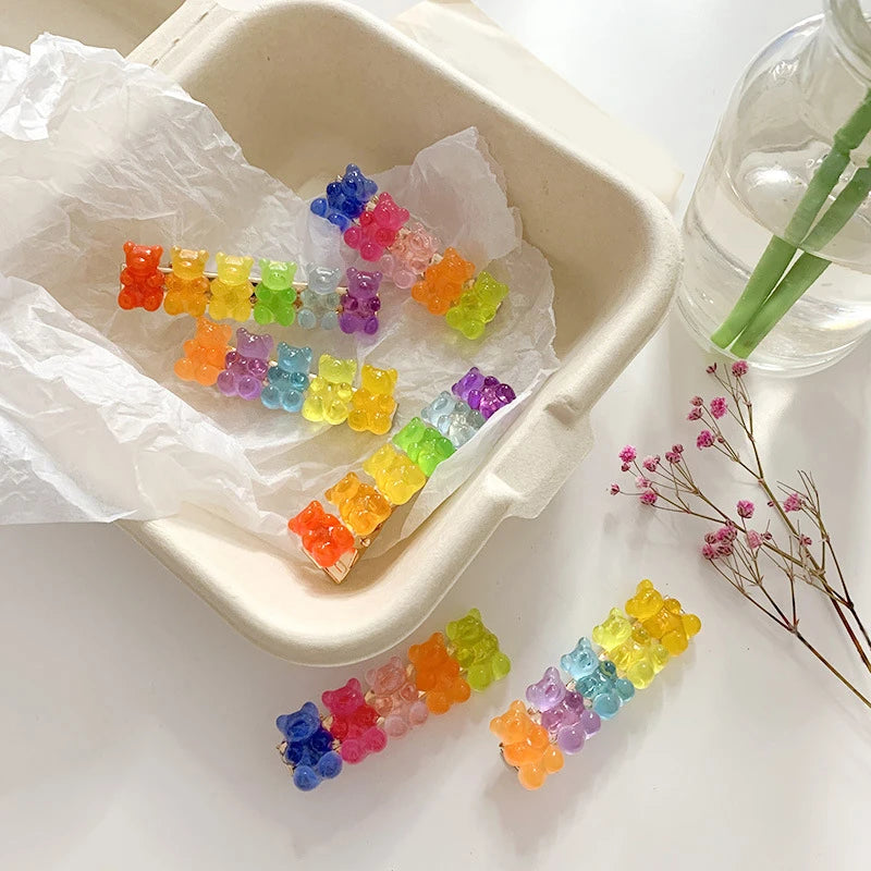 Adorable Candy Bear Hair Clips 🐻✨ Sweet & Colorful Hairpins for Girls & Women! 🌈🎀 - Pixie Quill