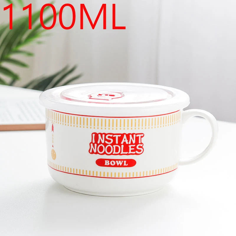 Kawaii Dreamy Ceramic Bowl 🍜✨ | Super Large Japanese Mug for Noodles & Porridge | Perfect for Dorms & Offices 💖