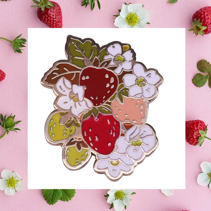 🍓 Cute Kawaii Strawberry Milk Cat & Bunny Enamel Pin 🌟 Adorable Fruit & Drink Brooch for Spring Gifts!