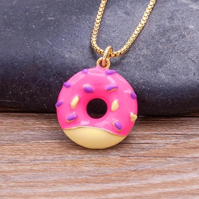 Sweet Kawaii Donut Pendant Necklace 🍩✨