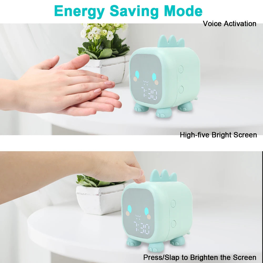 🌟 Adorable Dinosaur Kids Alarm Clock 🦖 | LED Night Light & Sleep Trainer with Temperature Display 🌈 | Perfect for Sweet Dreams! 💖