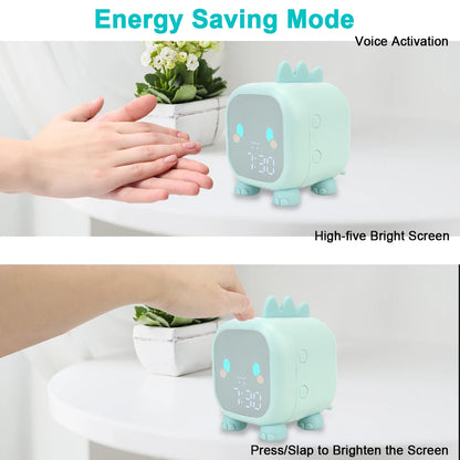 🌟 Adorable Dinosaur Kids Alarm Clock 🦖 | LED Night Light & Sleep Trainer with Temperature Display 🌈 | Perfect for Sweet Dreams! 💖