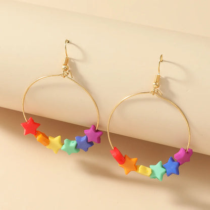 Kawaii Rainbow Star & Butterfly Drop Earrings 🌈✨ | Cute LGBT Pride Jewelry for Parties 🎉💕