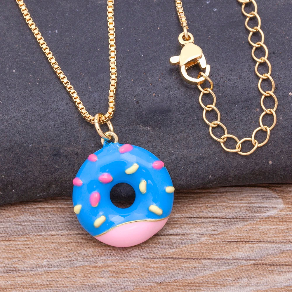 Sweet Kawaii Donut Pendant Necklace 🍩✨
