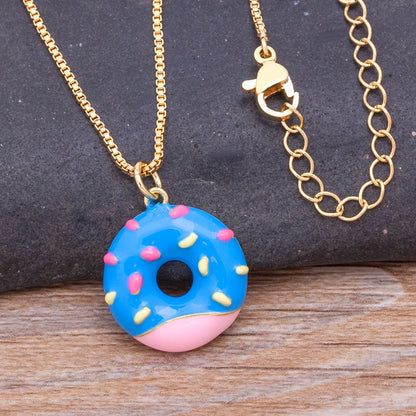 Sweet Kawaii Donut Pendant Necklace 🍩✨