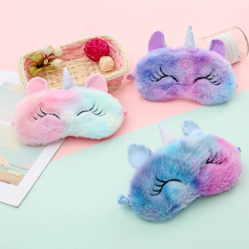 Kawaii Cartoon Unicorn Sleep Mask 🦄✨ | Cute Plush Eye Shade for Kids 🎁 | Cozy Travel Blindfold for Sweet Dreams 🌙💤