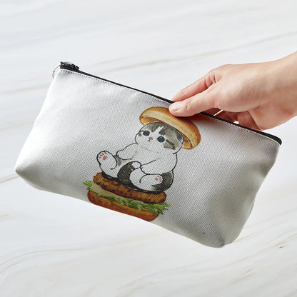 Adorable Kawaii Cat Makeup Bag 🐾✨ - Cute Canvas Cosmetic Organizer for Travel & Toiletries! 👜🌈
