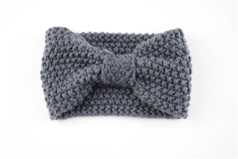 Kawaii Cozy Bowknot Knitted Headband 🎀 | Handmade Winter Hair Accessory for Stylish Women ❄️🌟