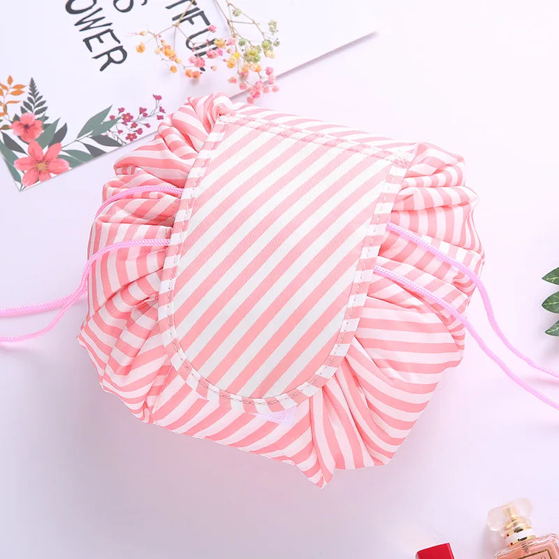 Kawaii Floral Drawstring Makeup Bag 🌸✨ | Portable Waterproof Cosmetic Pouch for Travel & Toiletries 💖👜