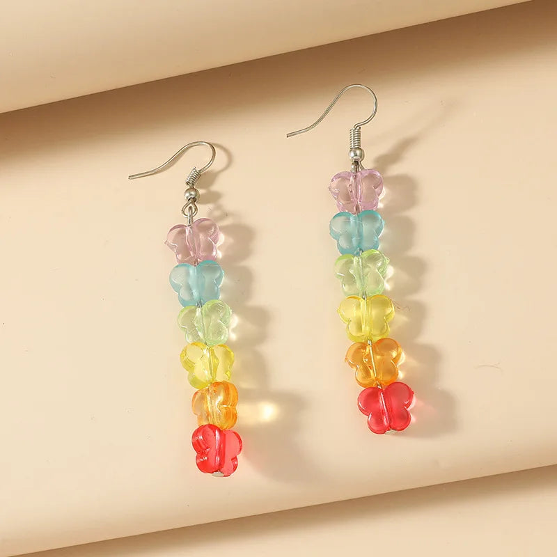 Kawaii Rainbow Star & Butterfly Drop Earrings 🌈✨ | Cute LGBT Pride Jewelry for Parties 🎉💕