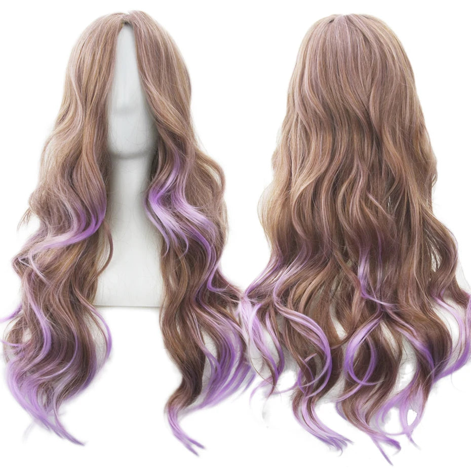 Soowee Rainbow Cute Ombre Cosplay Wig With Bangs For Black Women Synthetic High Temperature Fiber Halloween Costume 🌈✨