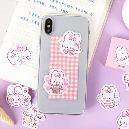 Adorable 45 Pcs Rabbit Kawaii Stickers for Planners 🐰✨ – Cute Scrapbooking & Diary Decor!