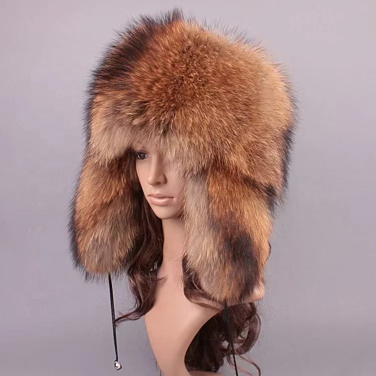 Cozy Winter Warm Raccoon Fur Lei Feng Hat For Outdoor Daily Use ❄️🐾