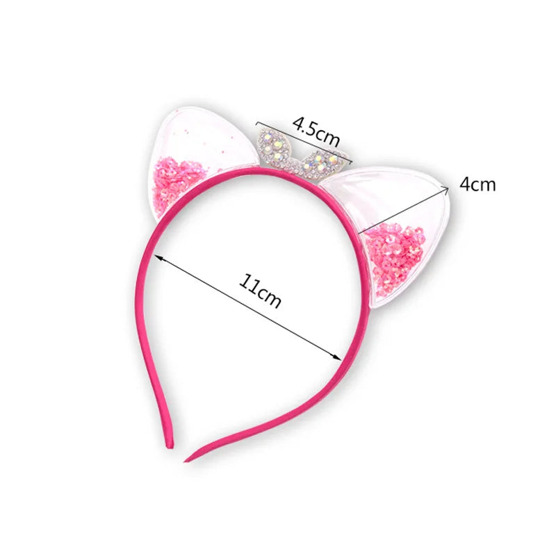 Kawaii Sparkling Cat Ears Hairband 🎀✨ - Adorable Sequin Headband for Girls | Cute Princess Hair Accessories 🐱💖