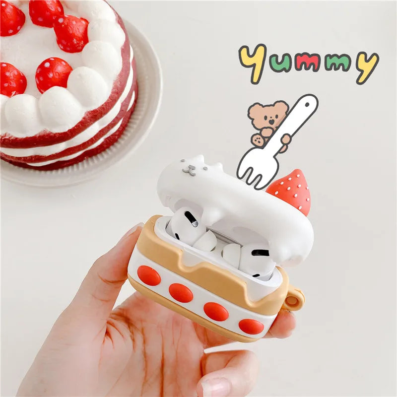 Kawaii 3D Cat Ear AirPods Case 🐱✨ Cute Silicone Cover for AirPods 1, 2 & Pro 🎧