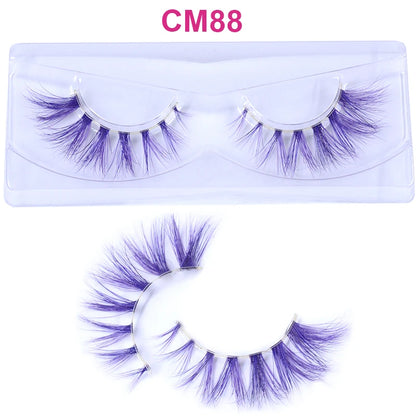 Kawaii Rainbow Mink Lashes 🌈 | 3D/5D Colorful Faux Eyelashes for Cosplay & Halloween 🎉