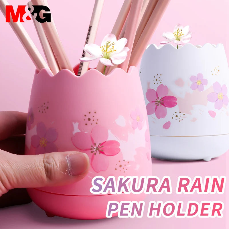 Kawaii Cherry Blossom Egg Pen Holder 🌸✨ | Cute Pink Storage Pencil Case for School & Office Supplies 🖊️🎀