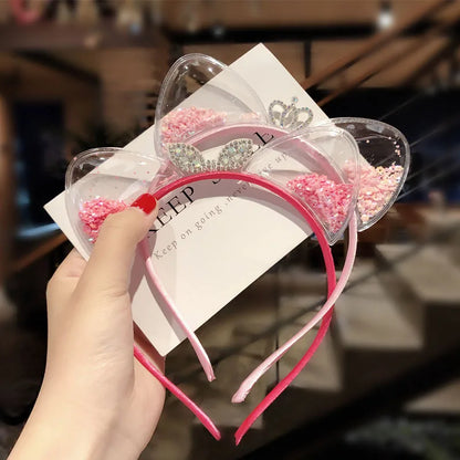 Kawaii Sparkling Cat Ears Hairband 🎀✨ - Adorable Sequin Headband for Girls | Cute Princess Hair Accessories 🐱💖