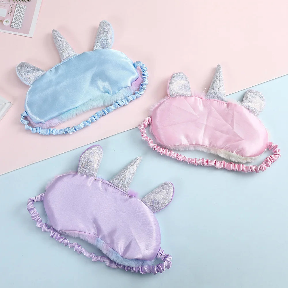 Kawaii Cartoon Unicorn Sleep Mask 🦄✨ | Cute Plush Eye Shade for Kids 🎁 | Cozy Travel Blindfold for Sweet Dreams 🌙💤