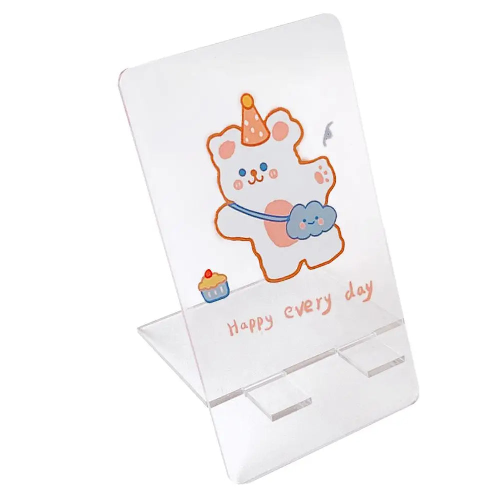 Kawaii Acrylic Phone Stand Desk Phone Holder Cute Transparent Student Lazy Desktop Stand Portable Tablet Stand New Arrival - Pixie Quill