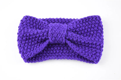 Kawaii Cozy Bowknot Knitted Headband 🎀 | Handmade Winter Hair Accessory for Stylish Women ❄️🌟