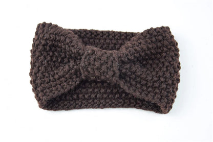 Kawaii Cozy Bowknot Knitted Headband 🎀 | Handmade Winter Hair Accessory for Stylish Women ❄️🌟
