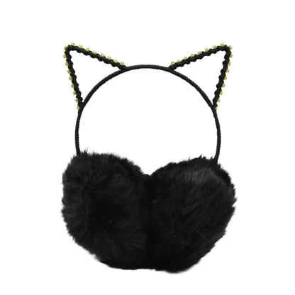 ✨ Kawaii Cat Ear Earmuffs for Girls & Women 🐾 | Sparkly Rhinestone Warmth! ❄️