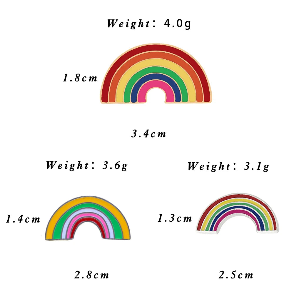 Kawaii Rainbow Enamel Brooch Pins 🌈✨ | Cute Metal Badge for Women 🎀 | Trendy Cartoon Accessories for Hats & Collars 👒💖