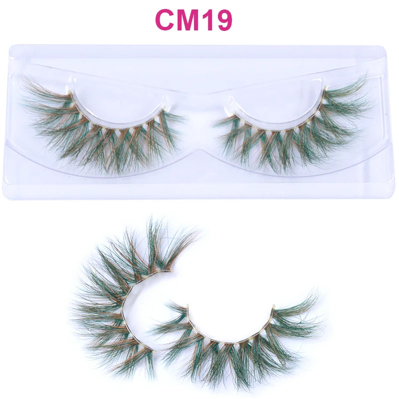 Kawaii Rainbow Mink Lashes 🌈 | 3D/5D Colorful Faux Eyelashes for Cosplay & Halloween 🎉