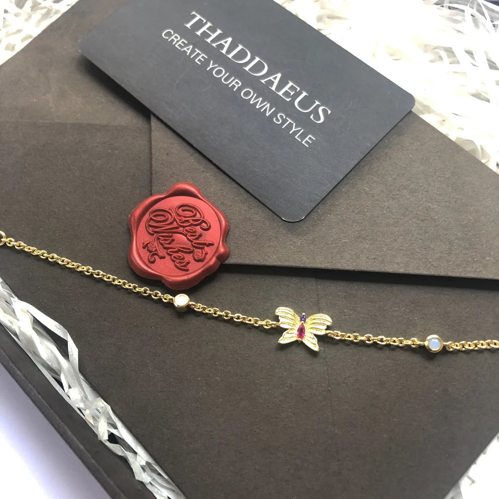 Kawaii Gracile Butterfly Bracelet 🌸✨ | Gold Link Chain 925 Sterling Silver 🦋 | Charming Fashion Jewelry Gift for Women 💖