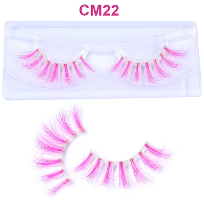 Kawaii Rainbow Mink Lashes 🌈 | 3D/5D Colorful Faux Eyelashes for Cosplay & Halloween 🎉