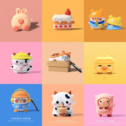 🎉✨ Adorable 3D Pig & Cow Silicone Case for AirPods Pro 🐷🐮 - Cute & Protective Earphone Cover! 🎧💖 - Pixie Quill