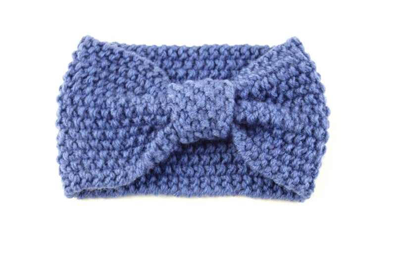 Kawaii Cozy Bowknot Knitted Headband 🎀 | Handmade Winter Hair Accessory for Stylish Women ❄️🌟