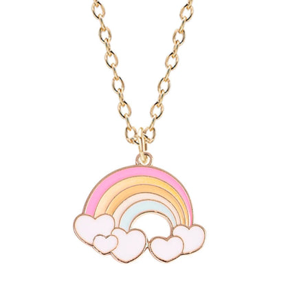 Kawaii Rainbow Heart Cloud Pendant Necklace 🌈✨ | Cute Choker for Parties & Gifts 🎁💕