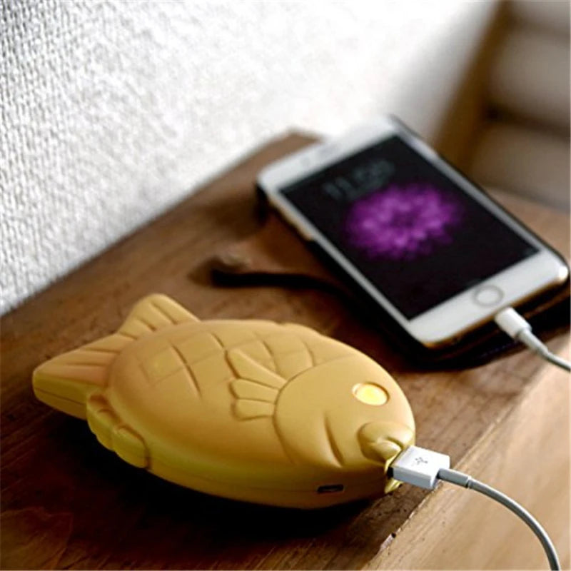 Kawaii Fish-Shaped 5000mAh Taiyaki Power Bank 🐟✨ - Adorable Ultrathin Mobile Charger Gift for Girls! 🌸💖
