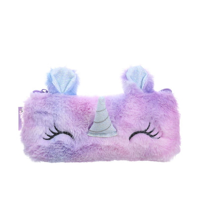 Cute Unicorn Winter Plush Pencil Case 🦄✨ | Kawaii Cartoon Storage Bag for Young Girls 🎀📚