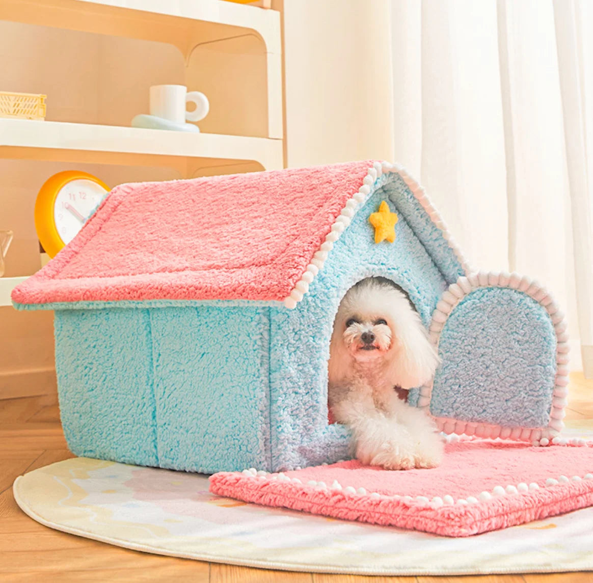 Removable Enclosed Cave for Pet, Dog House, Cat Bed, Winter Dog Villa, Sleep Kennel, Warm Nest, Sofa, Pet Supply